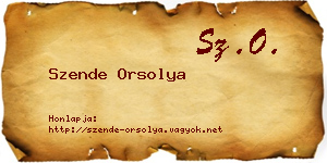 Szende Orsolya névjegykártya